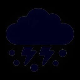Storm cloud with lightning and hail icon — storm damage repair specialists