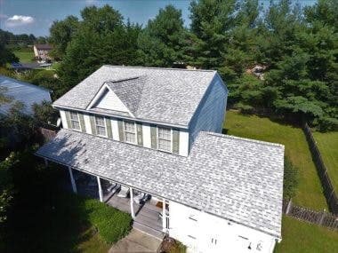 Completed roof in Cobblestone Gray shingles by DC Generals